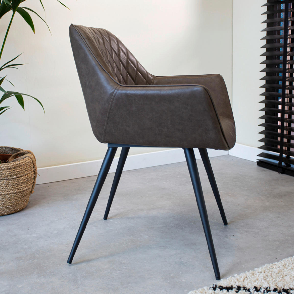 SADA ŽIDLÍ 2 kusy - černá/šedohnědá, Konvenční, kov/textil (62/83/60cm) - MID.YOU