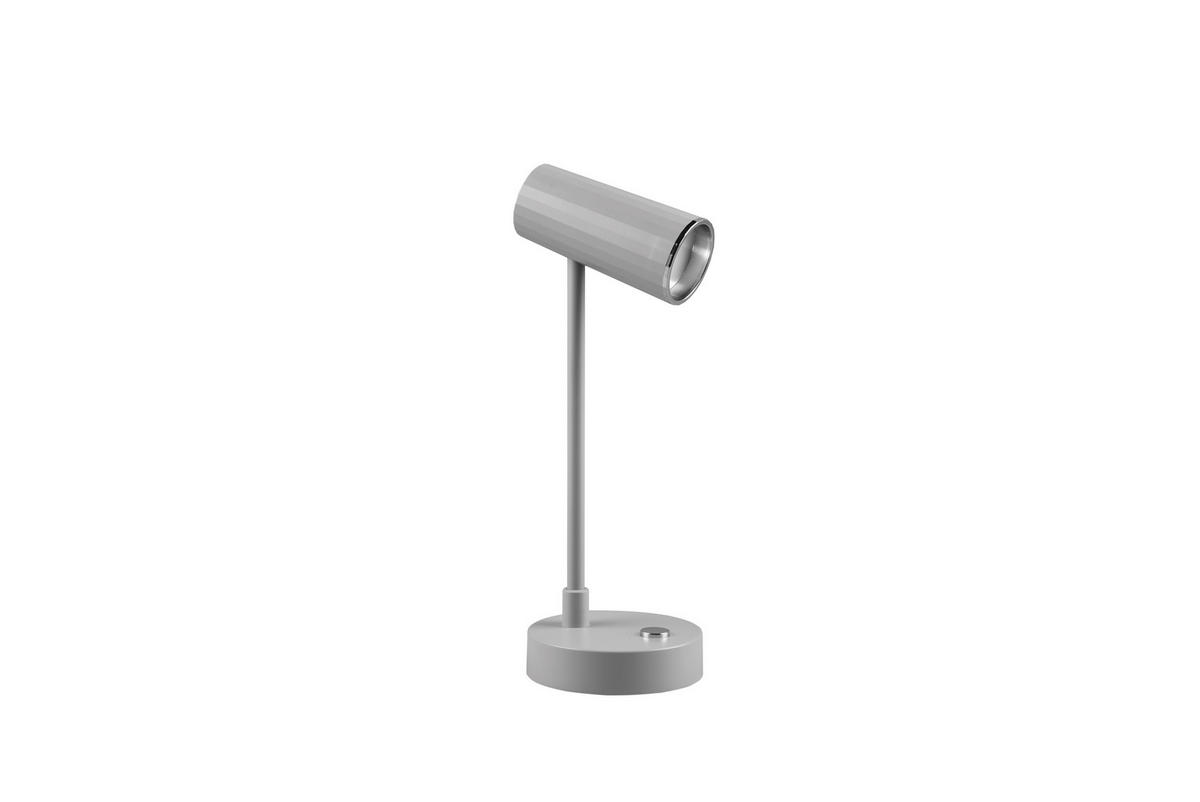 AKKU-TISCHLEUCHTE - Grau, Design, Kunststoff (28/10/11cm)