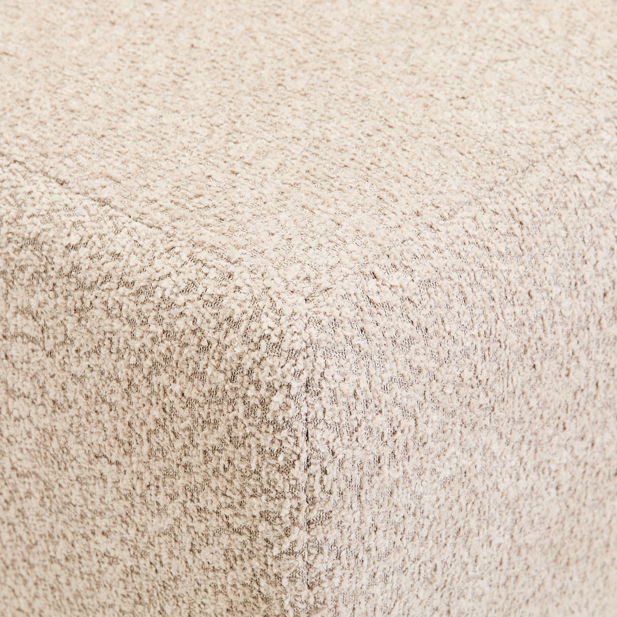 HOCKER Chenille Beige  - Beige/Schwarz, KONVENTIONELL, Textil/Metall (99/46/77cm) - Carryhome
