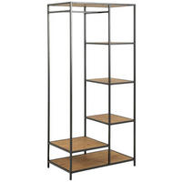 GARDEROBE  in 77/165/45 cm  - Wildeiche/Schwarz, Trend, Holzwerkstoff/Metall (77/165/45cm) - MID.YOU