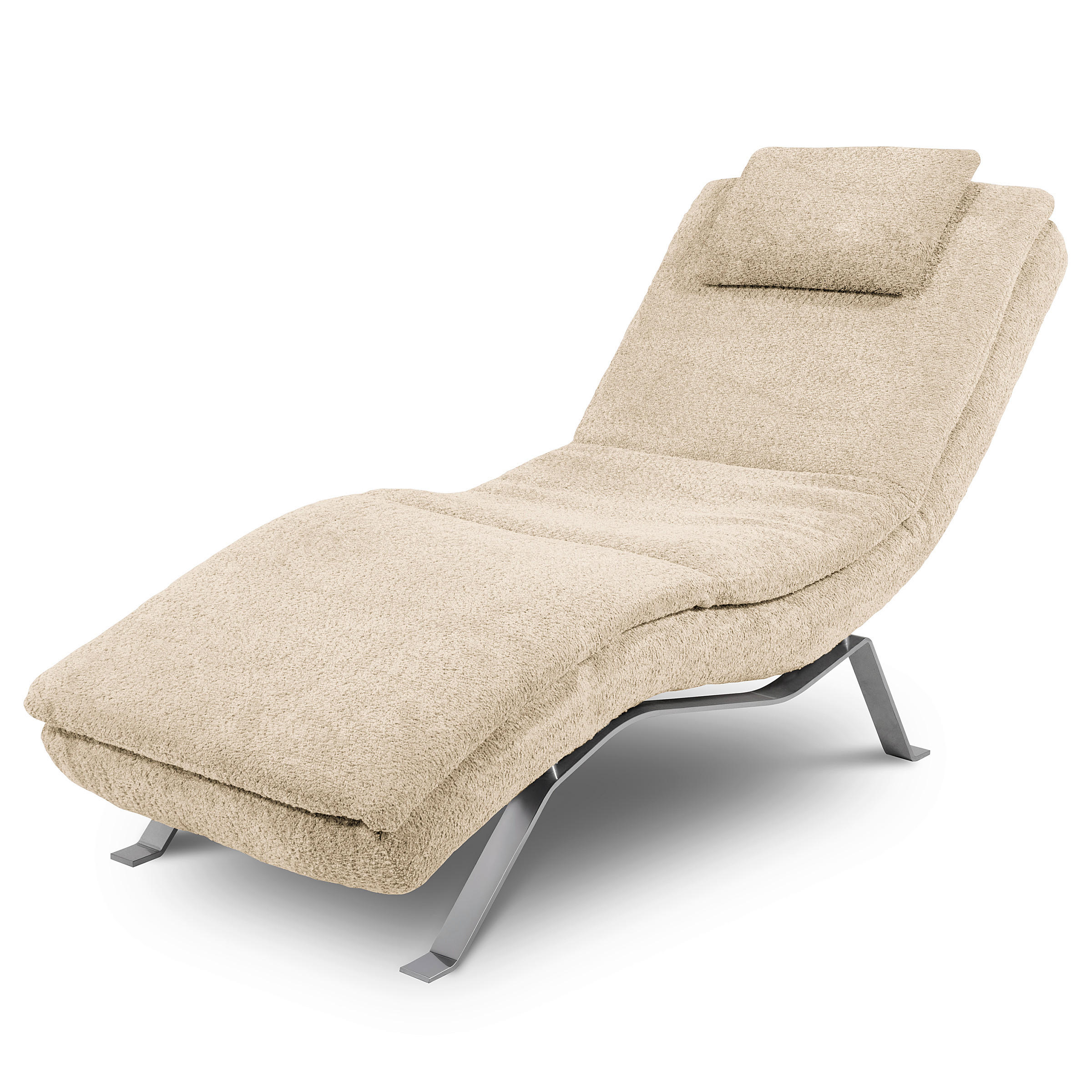 RELAXLIEGE Bouclé Creme  - Silberfarben/Creme, Design, Textil/Metall (65/95/171cm) - Celina Home