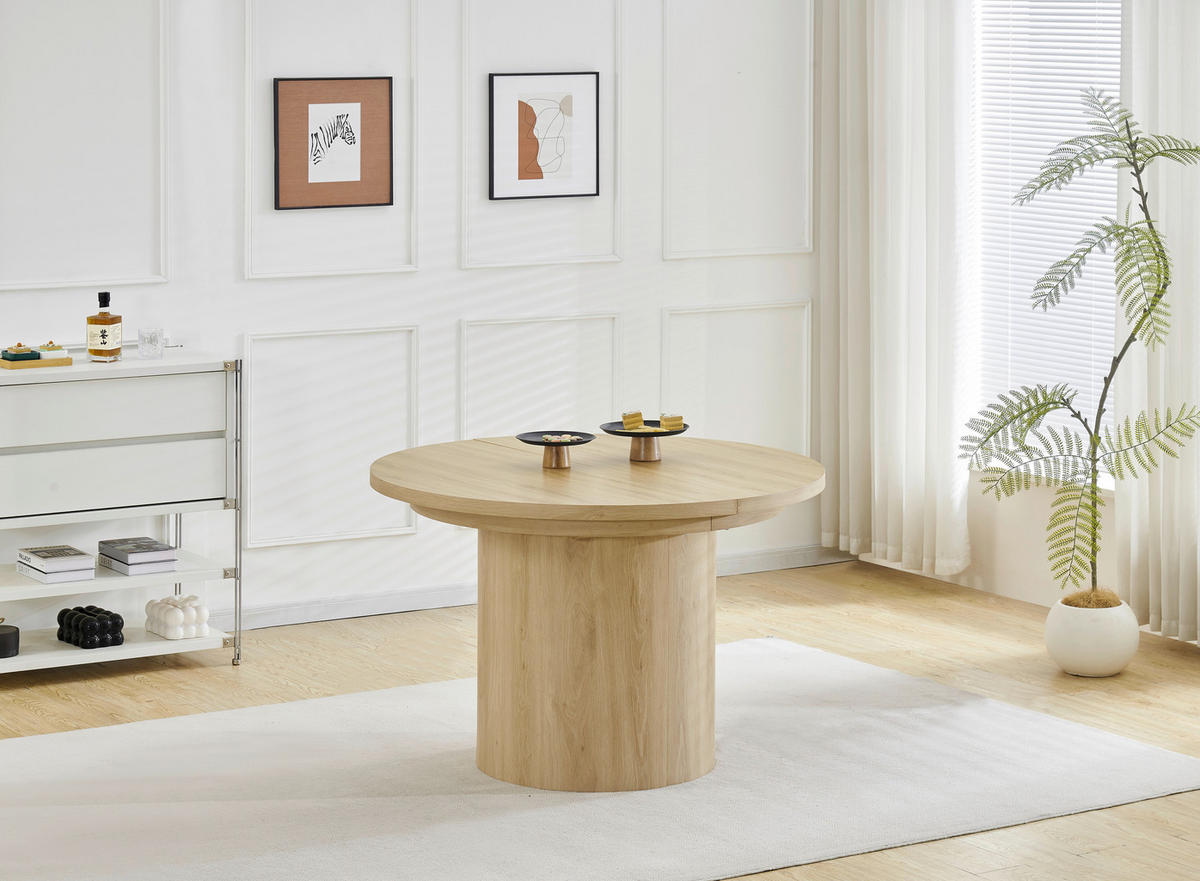 ESSTISCH 115-268/115/76 cm Nachbildung  Holzwerkstoff ausziehbar oval Eichefarben  - Eichefarben, MODERN, Holzwerkstoff (115-268/115/76cm) - P & B