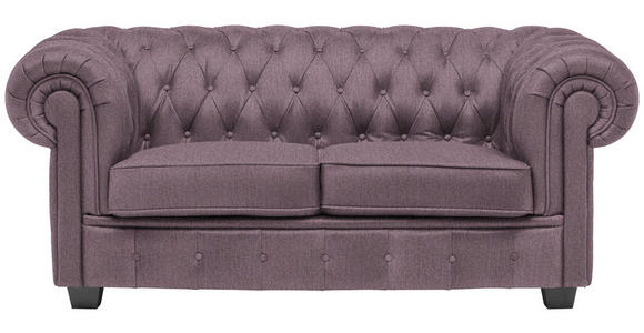 CHESTERFIELD-SOFA Webstoff Mauve  - Wengefarben/Mauve, LIFESTYLE, Holz/Textil (180/76,5/96cm) - Landscape