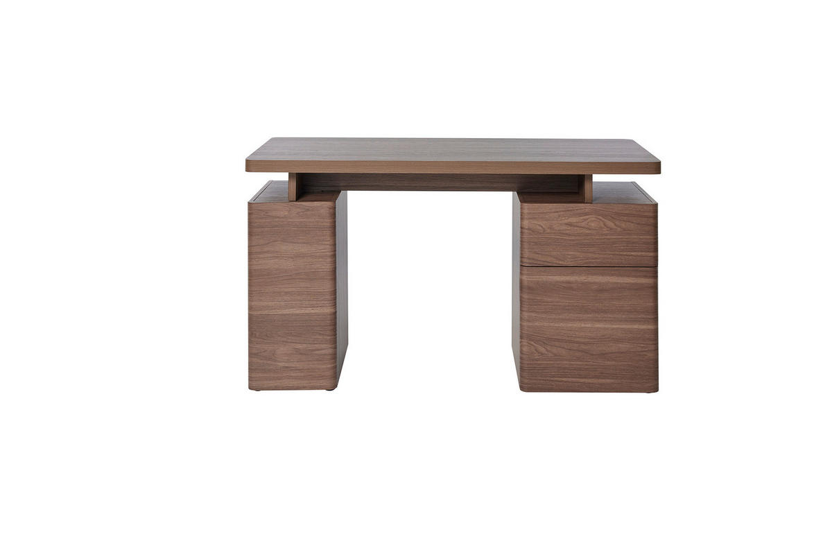 SCHREIBTISCH 135/55/76 cm Walnussfarben Kabeldurchlass, Stauraum, in verschiedenen Holz-Dekoren erhältlich  - Walnussfarben, MODERN, Holzwerkstoff (135/55/76cm) - MID.YOU