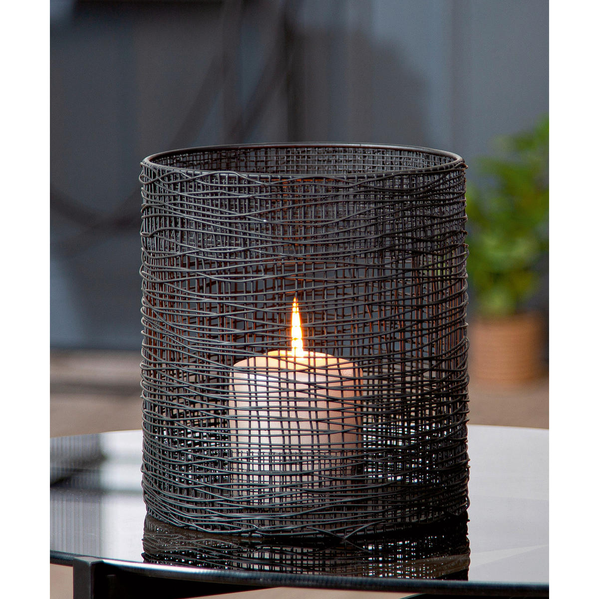 WINDLICHT - Schwarz, Basics, Glas/Metall (19/21cm)