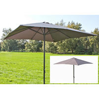 SONNENSCHIRM 246 cm Anthrazit, Grau  - Anthrazit/Grau, MODERN, Textil/Metall (246/260cm) - Gardenson