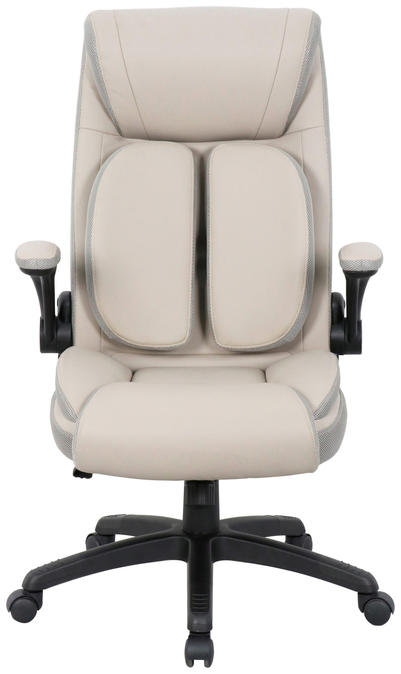SCAUN DIRECTORIAL in imitație piele, plasă tensionată gri, negru, taupe - taupe/negru, Konventionell, plastic/metal (70/113-121/74cm) - Cantus
