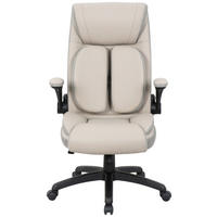 SCAUN DIRECTORIAL  in imitație piele, plasă tensionată gri, negru, taupe  - taupe/negru, Konventionell, plastic/metal (70/113-121/74cm) - Cantus