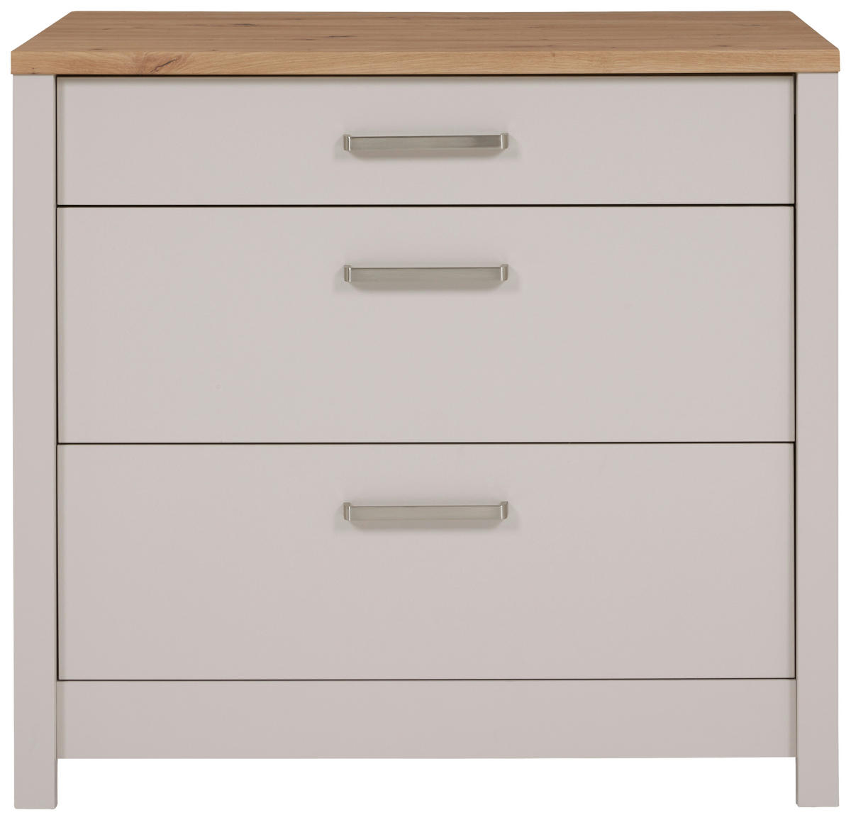 SCHUBKASTENUNTERSCHRANK 100/92/60 cm  in Kaschmir, Eiche Artisan  - Kaschmir/Silberfarben, ROMANTIK / LANDHAUS, Holzwerkstoff/Metall (100/92/60cm) - home24