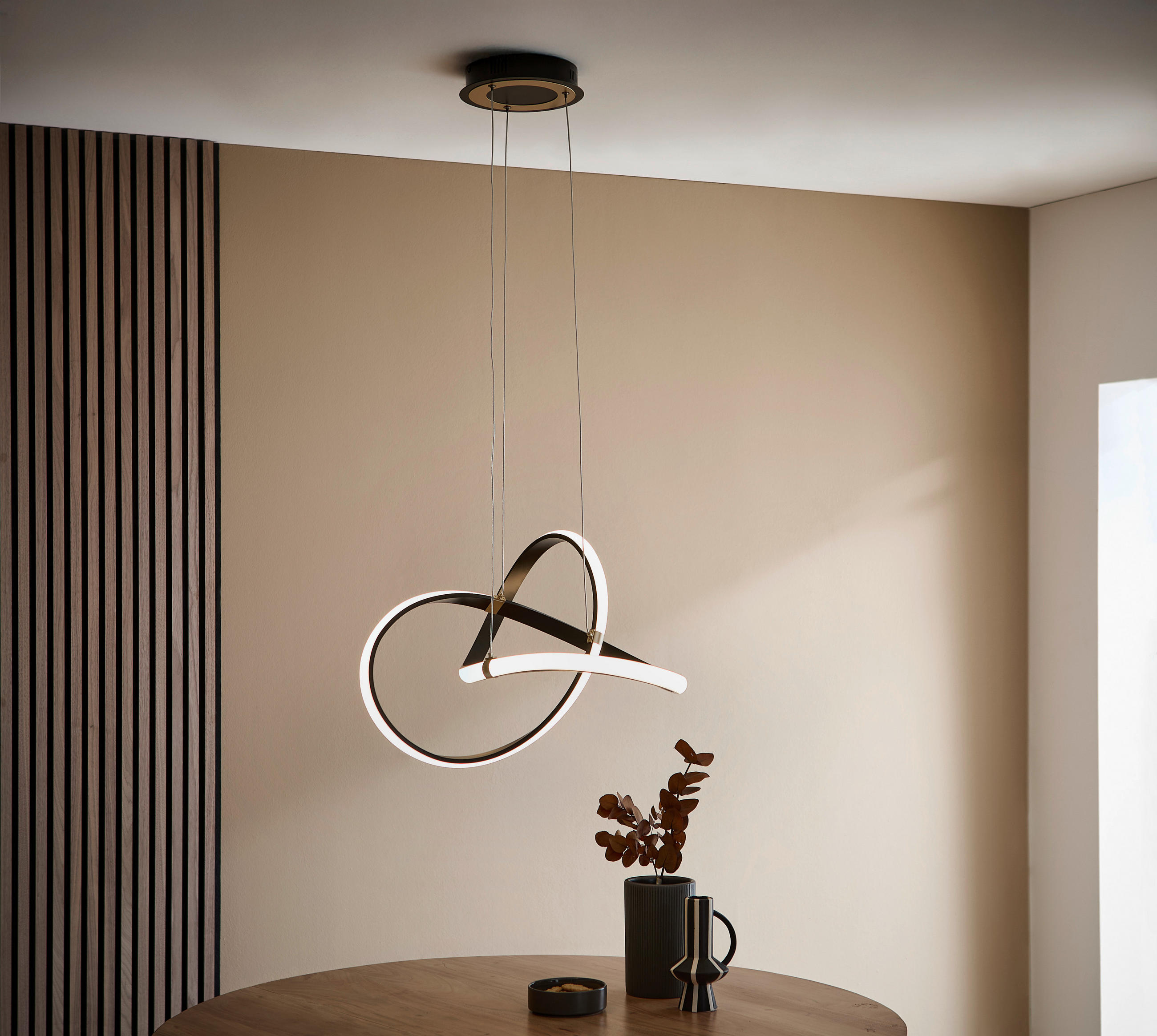 LED-HÄNGELEUCHTE 55/150 cm   - Goldfarben/Schwarz, Design, Metall (55/150cm) - Eglo