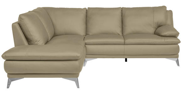 ECKSOFA Fango Echtleder  - Chromfarben/Fango, Design, Leder/Metall (224/252cm) - Novel