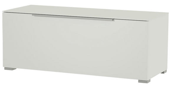 LOWBOARD  in 110/58/45 cm  - Alufarben/Weiß, Design, Glas/Holzwerkstoff (110/58/45cm) - Moderano