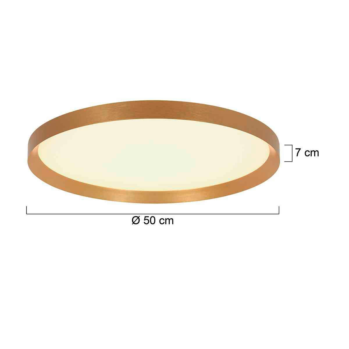 DECKENLEUCHTE Fladdy 50/7 cm   - Goldfarben, Basics, Kunststoff/Metall (50/7cm)