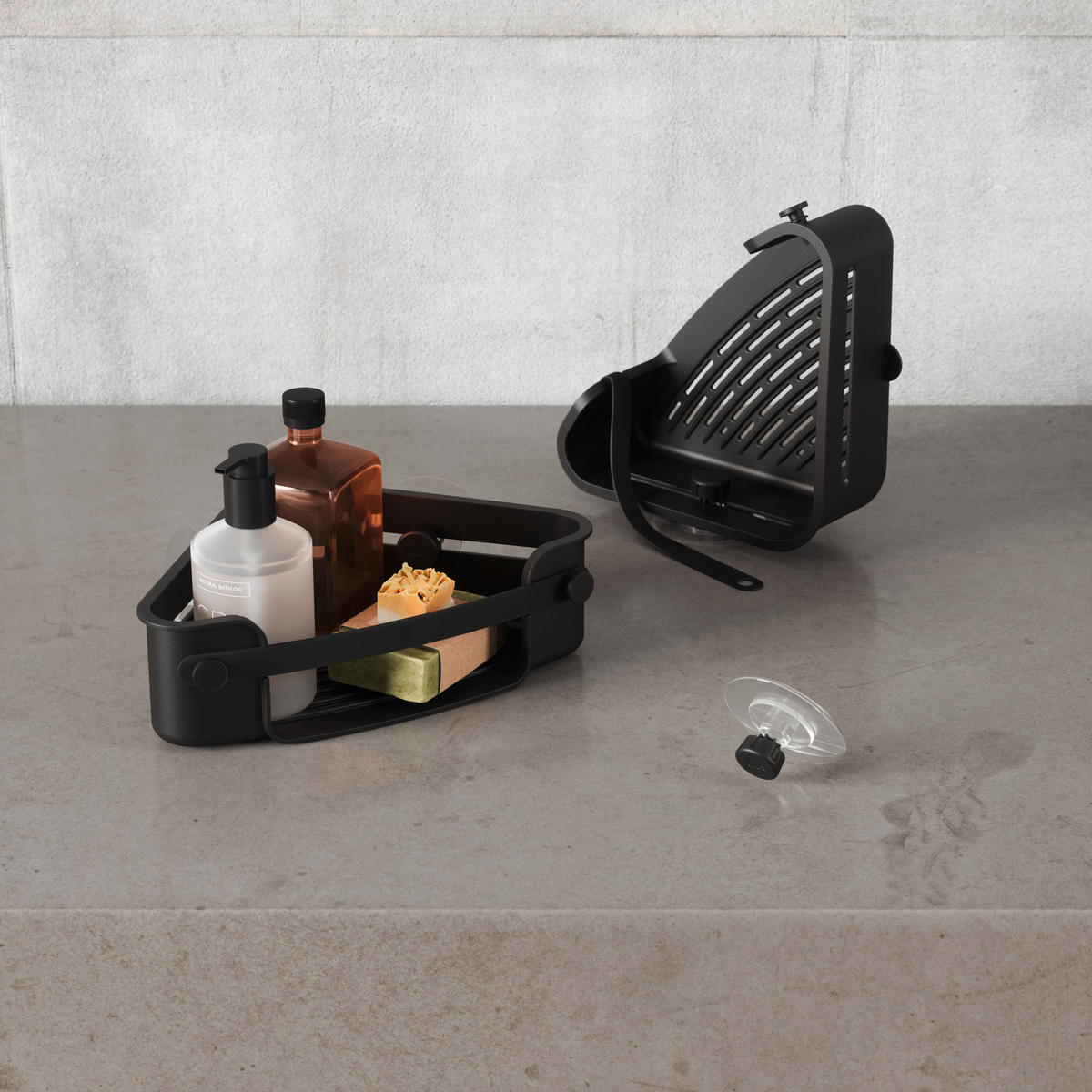 DUSCHABLAGE Kunststoff  - Schwarz, KONVENTIONELL, Kunststoff (19/9/19cm) - Umbra