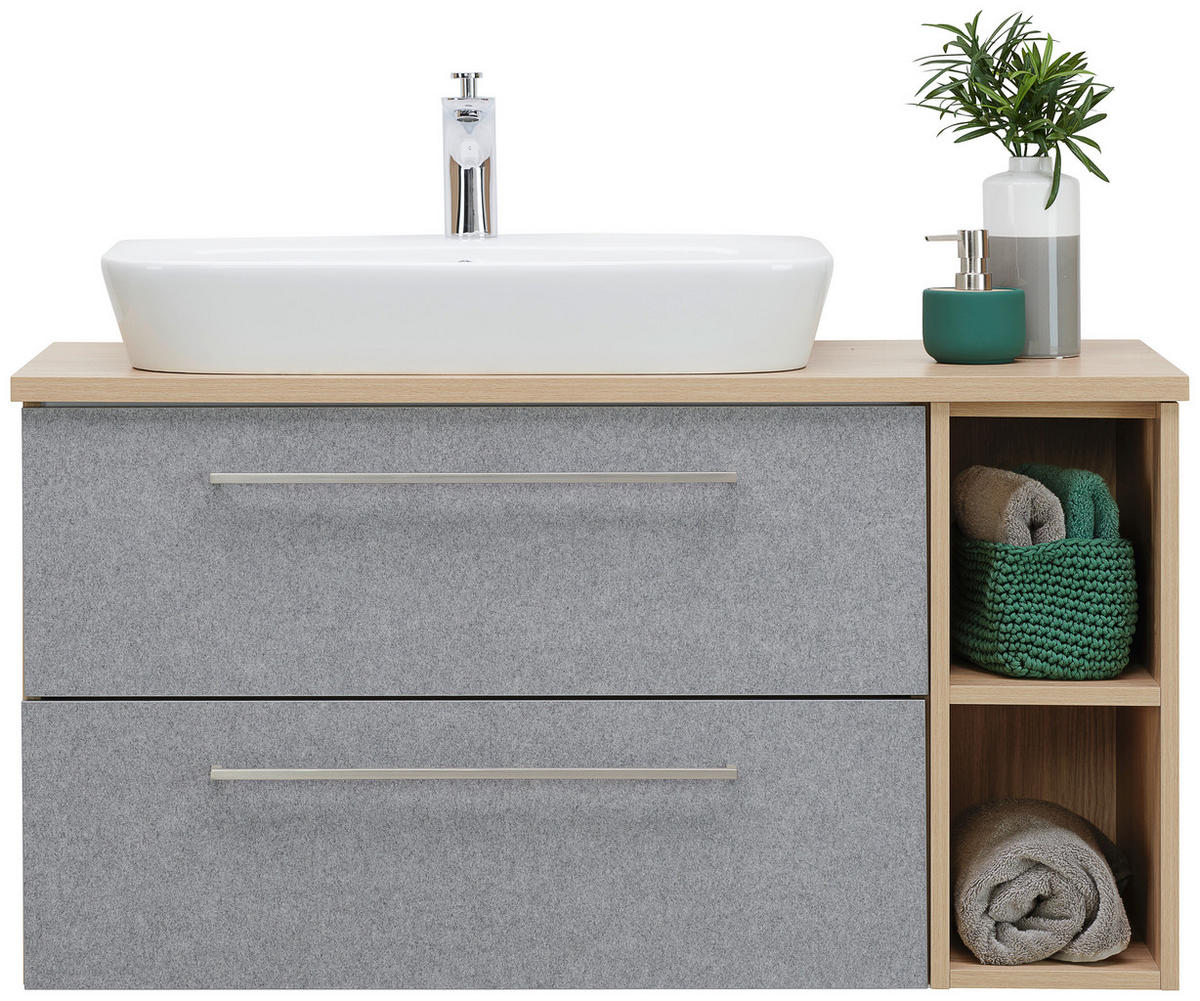WASCHTISCHKOMBI 102,3 cm  - Eichefarben/Weiß, Basics, Keramik/Holzwerkstoff (102,3cm) - Stylife