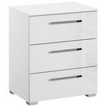 NACHTSCHRANK 50/61/42 cm  - Chromfarben/Weiß Hochglanz, Design, Holzwerkstoff/Kunststoff (50/61/42cm) - Novel