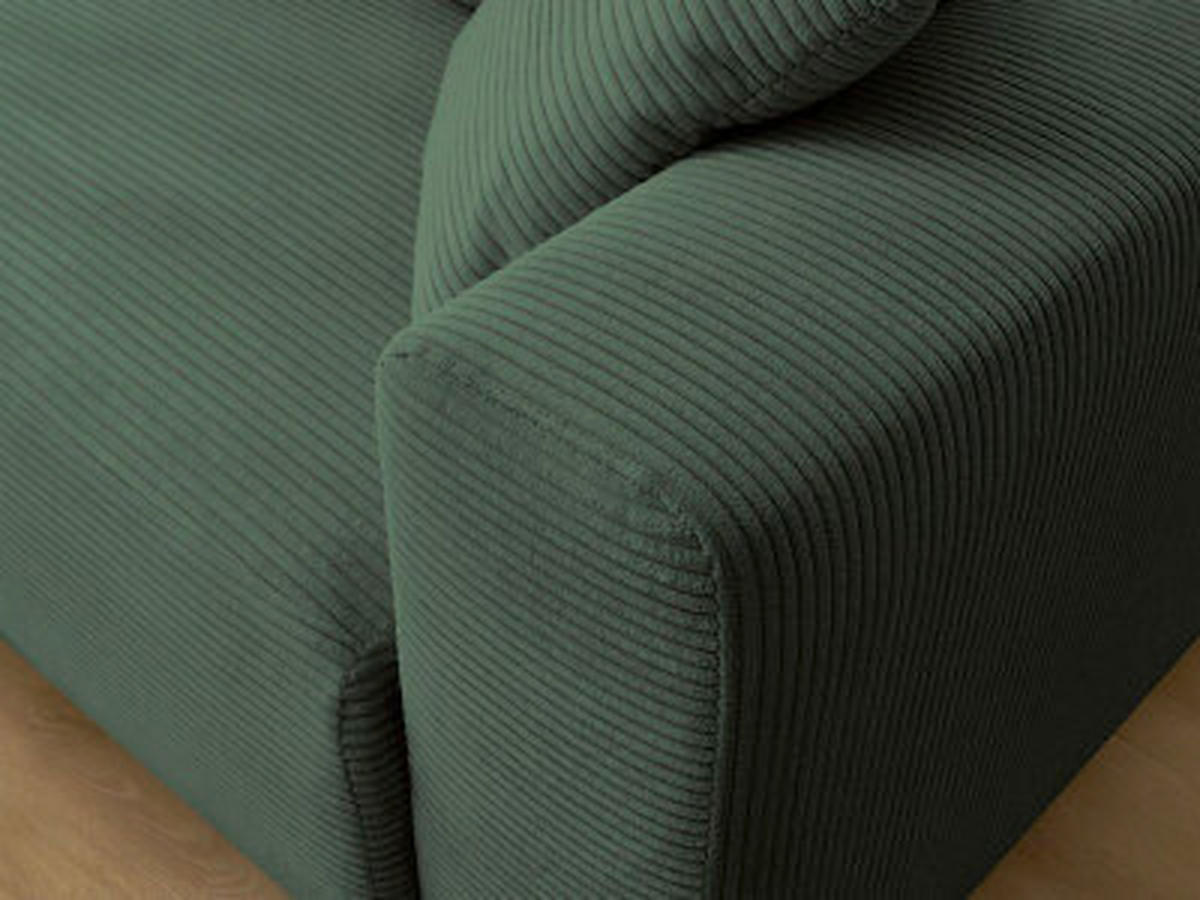 ECKSOFA Ottomane links  ATILLA Dunkelgrün Cord  - Dunkelgrün/Schwarz, MODERN, Kunststoff/Textil (149/244cm)