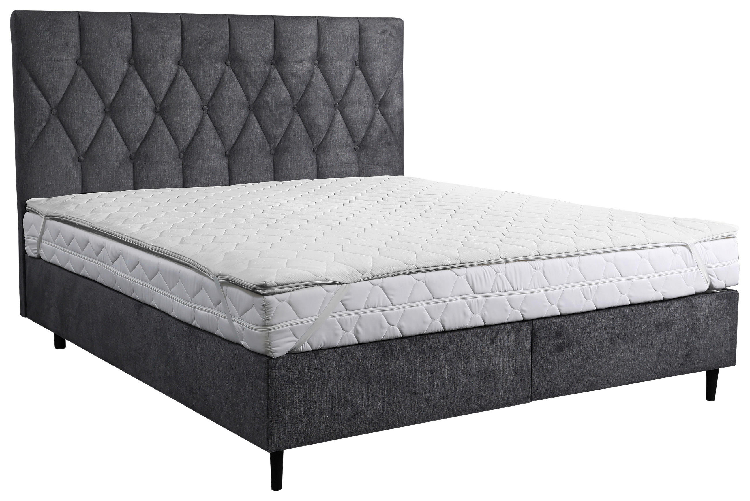 BOXBETT 180/200 cm  in Anthrazit  - Anthrazit/Schwarz, KONVENTIONELL, Holz/Holzwerkstoff (180/200cm) - home24