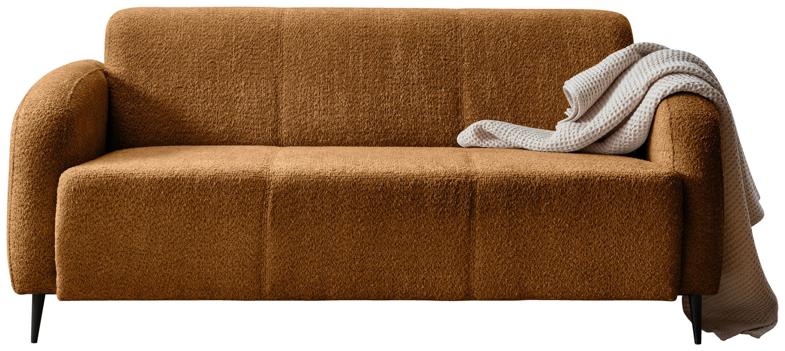 3-SITZER-SOFA in Bouclé Goldfarben  - Goldfarben/Schwarz, Modern, Textil/Metall (180/76/90cm) - Livetastic
