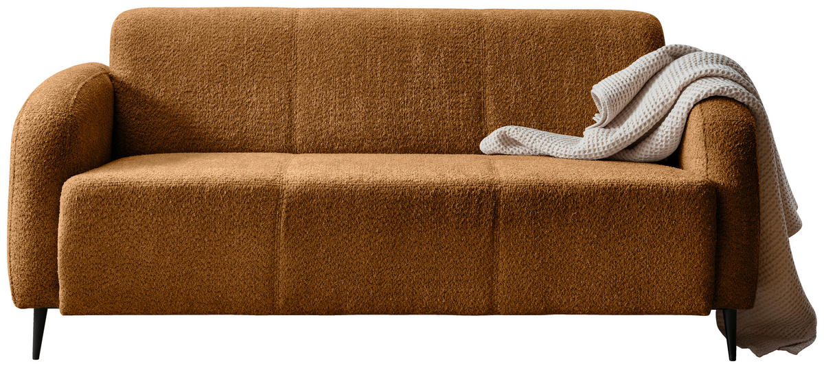 3-SITZER-SOFA Bouclé Goldfarben  - Goldfarben/Schwarz, MODERN, Textil/Metall (180/76/90cm) - Livetastic