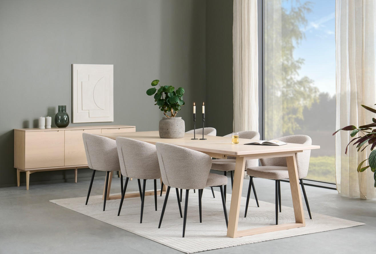 SIDEBOARD 161/76/41 cm  - vit/ekfärgad, Design, metall/trä (161/76/41cm) - Best Price