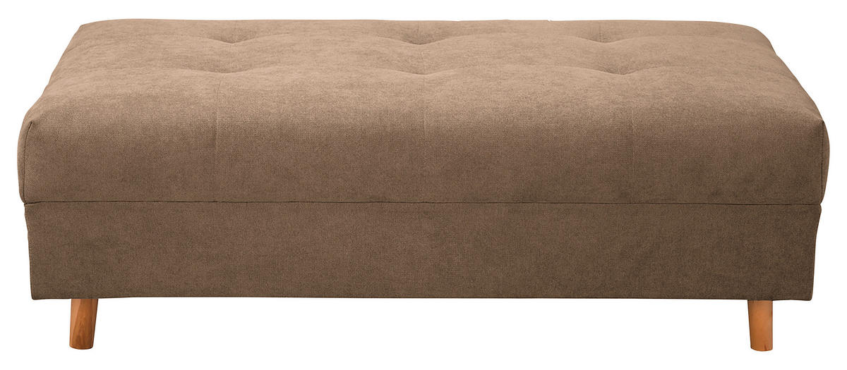 ECKSOFA inkl. Hocker Ariella Beige Mikrofaser  - Beige/Naturfarben, Design, Holz/Textil (161/231cm) - Livetastic