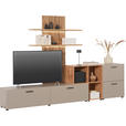 WOHNWAND  in Eichefarben, Greige  296/190/40 cm  - Greige/Eichefarben, MODERN, Holzwerkstoff/Kunststoff (296/190/40cm) - Carryhome