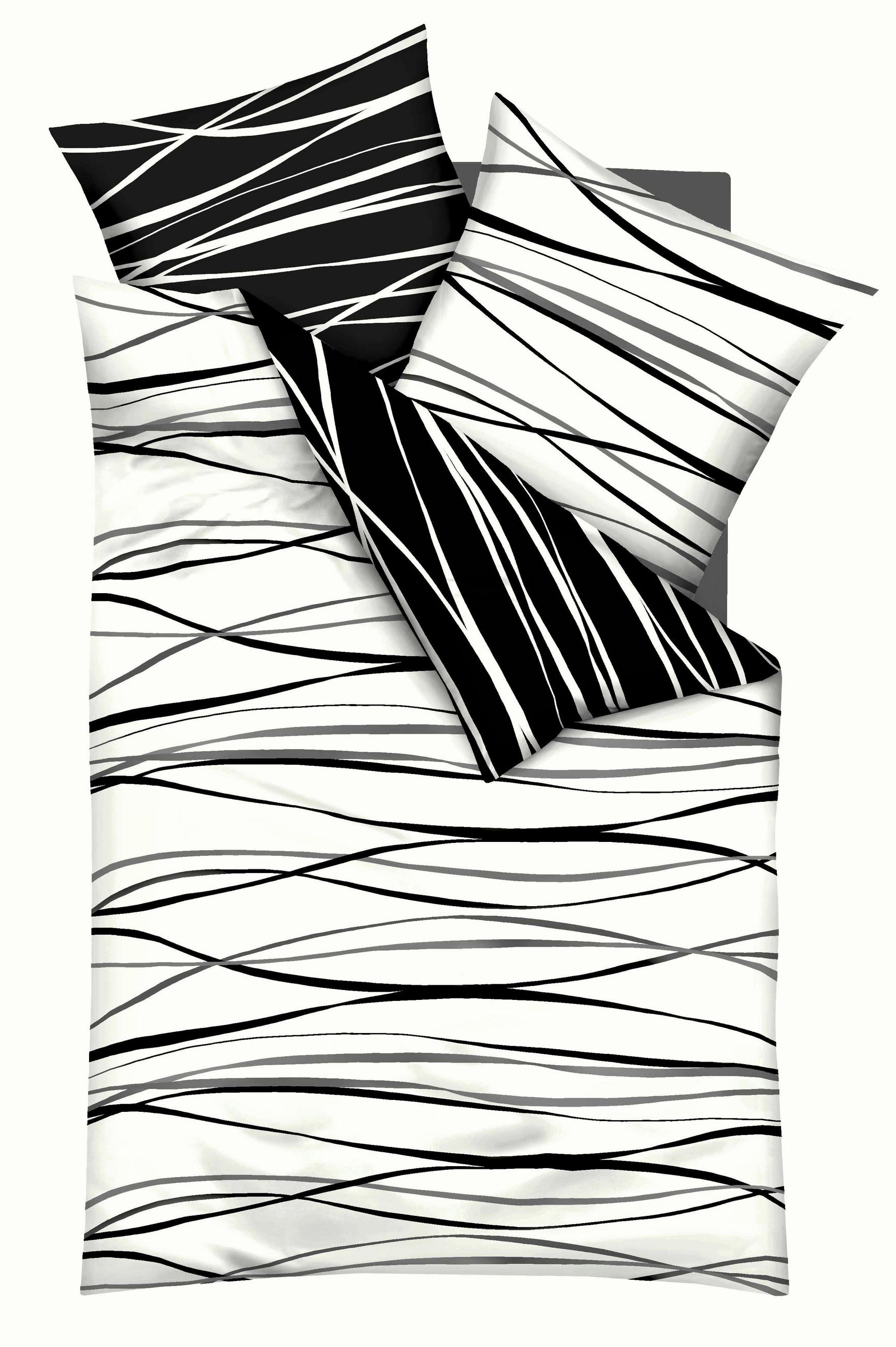 POSTELJINA MOTION 140/200 cm crna, bela  - bela/crna, Konvencionalno, tekstil (140/200cm) - Kaeppel