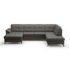 WOHNLANDSCHAFT Anthrazit Kombination Echtleder/Stoff Vliesstoff  - Anthrazit/Schwarz, MODERN, Leder/Textil (164/319/212cm) - Sit & More