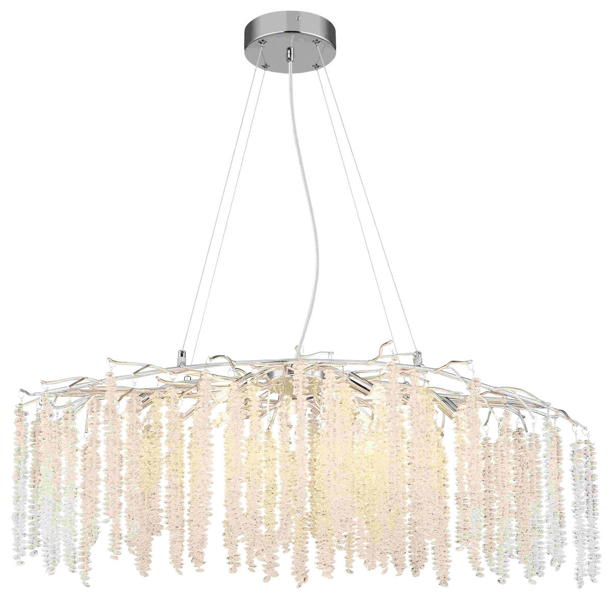 HÄNGELEUCHTE 100/40/120 cm   - Klar/Chromfarben, Trend, Glas/Kunststoff (100/40/120cm) - Collet's Monde