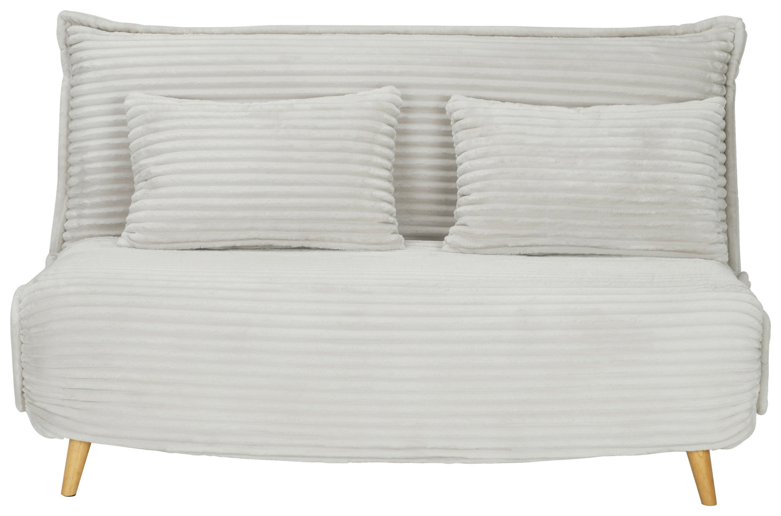 SCHLAFSOFA Cord Weiß  - Walnussfarben/Weiß, MODERN, Holz/Textil (92/216/87/26/150cm) - Livetastic