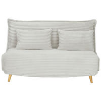 SCHLAFSOFA Cord Weiß  - Walnussfarben/Weiß, MODERN, Holz/Textil (92/216/87/26/150cm) - Livetastic