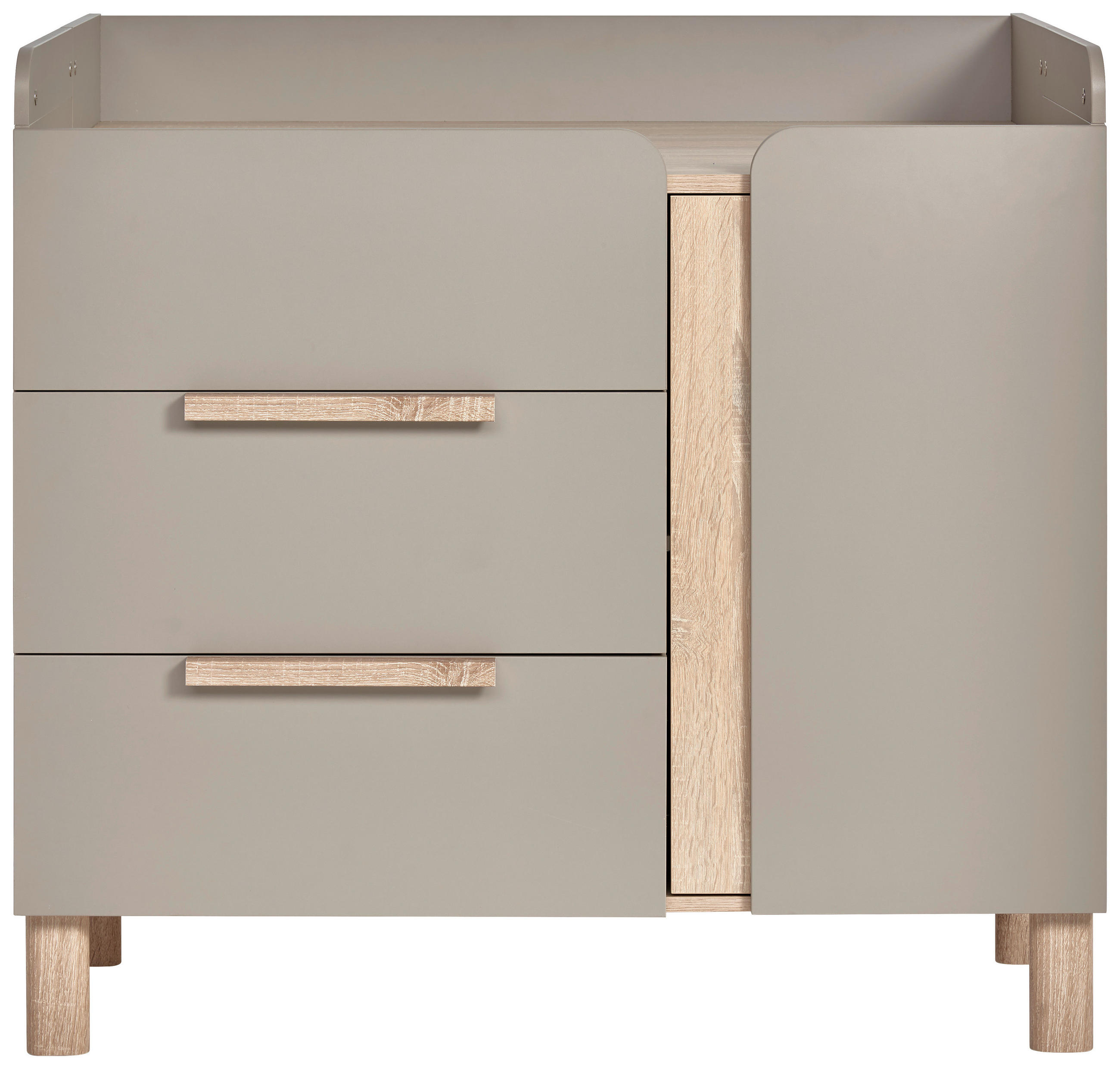 WICKELKOMMODE Nomi Taupe, Sonoma Eiche  - Taupe/Sonoma Eiche, Trend, Holz/Holzwerkstoff (110/94/102/44/79cm) - Jimmylee