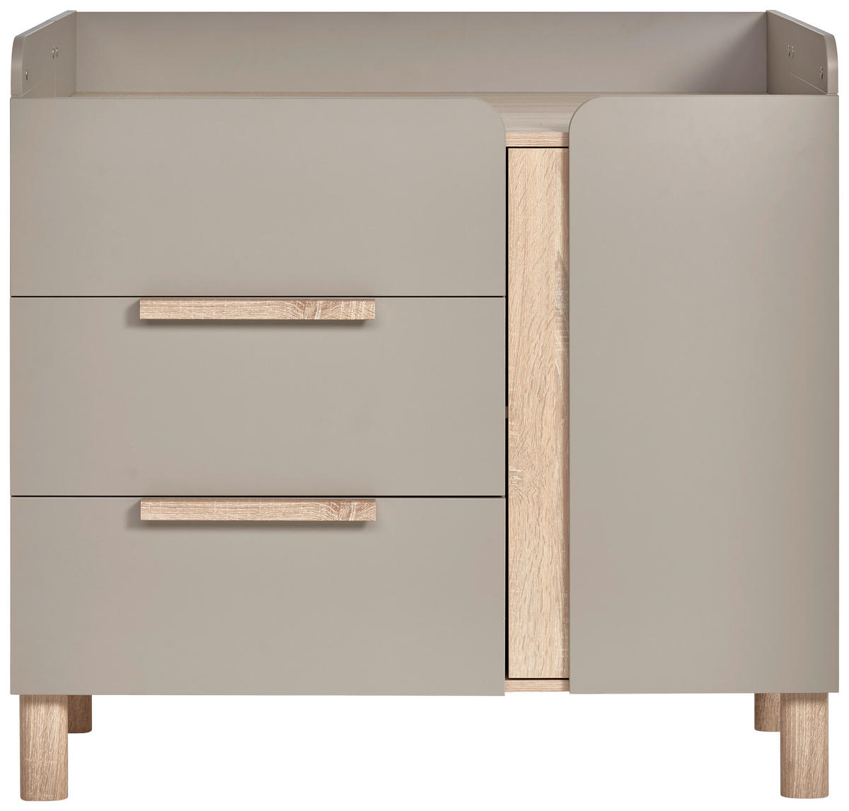 KOMODA ZA PRESVLAČENJE  Nomi  - sonoma hrast/sivobraon, Trendi, drvo/pločasti materijal (110/94/102/44/79cm) - Jimmylee