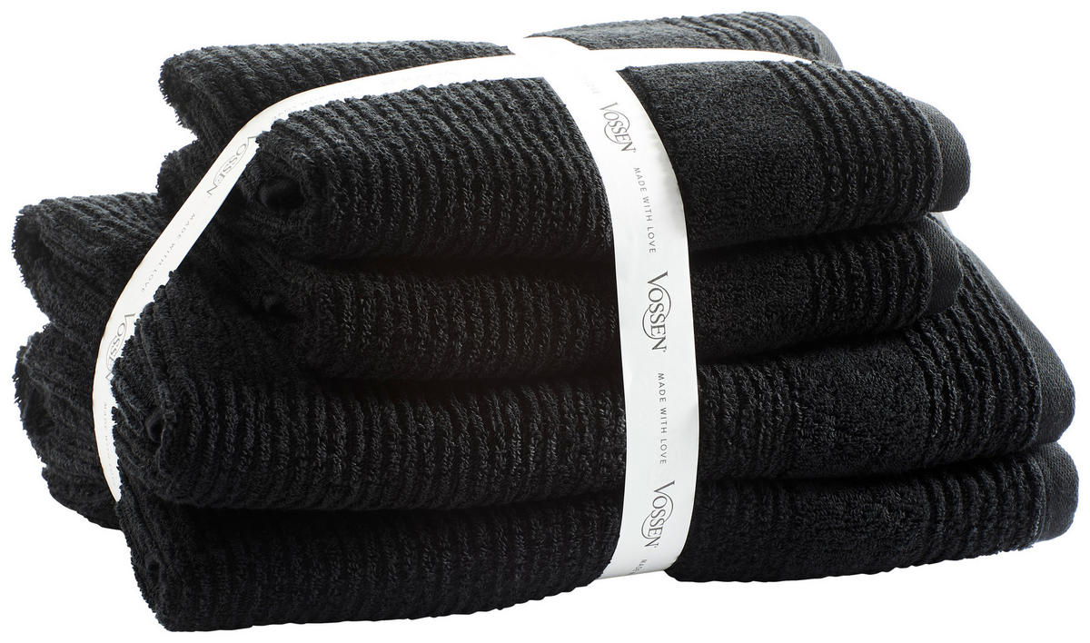 SADA RUČNÍKŮ A OSUŠEK, černá - černá, Lifestyle, textil - Vossen