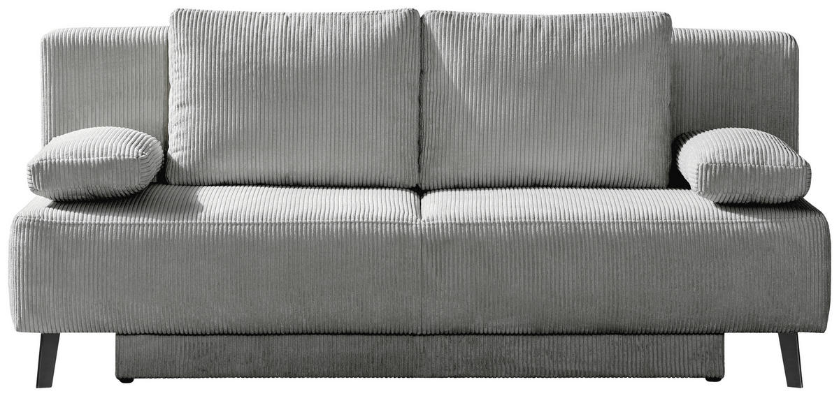 KANAPÉÁGY világosszürke  - világosszürke/fekete, Modern, textil/fém (193/85/88cm) - Novel