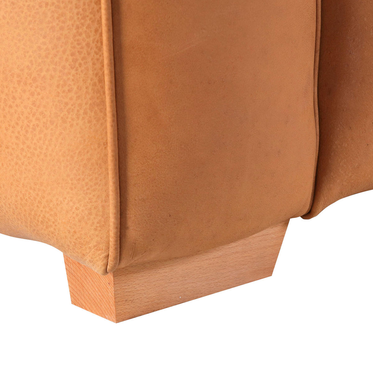 BIGSOFA Echtleder Cognac  - Cognac/Buchefarben, KONVENTIONELL, Leder/Holz (255/70/110cm) - Hom`in