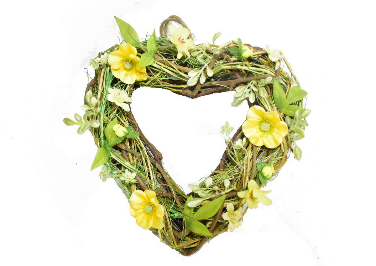 FRÜHLINGSKRANZ  - Gelb/Hellgrün, LIFESTYLE, Holz/Textil (30/30/10cm)