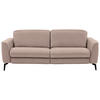 3-SITZER-SOFA in Echtleder Taupe  - Taupe/Schwarz, Natur, Leder/Metall (222/81/110cm) - Valdera