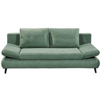 SCHLAFSOFA Mikrofaser Grün Querschläfer  inkl. Rückenkissen, Bettkasten, Schlaffunktion, Rücken echt  - Schwarz/Grün, KONVENTIONELL, Kunststoff/Textil (212/88/101cm) - MID.YOU