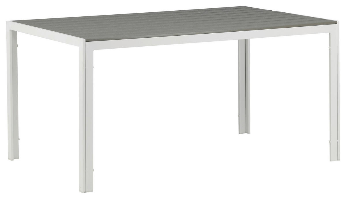 GARTENTISCH 150/90/75 cm  - Weiß/Grau, KONVENTIONELL, Holz/Metall (150/90/75cm) - Gardenson