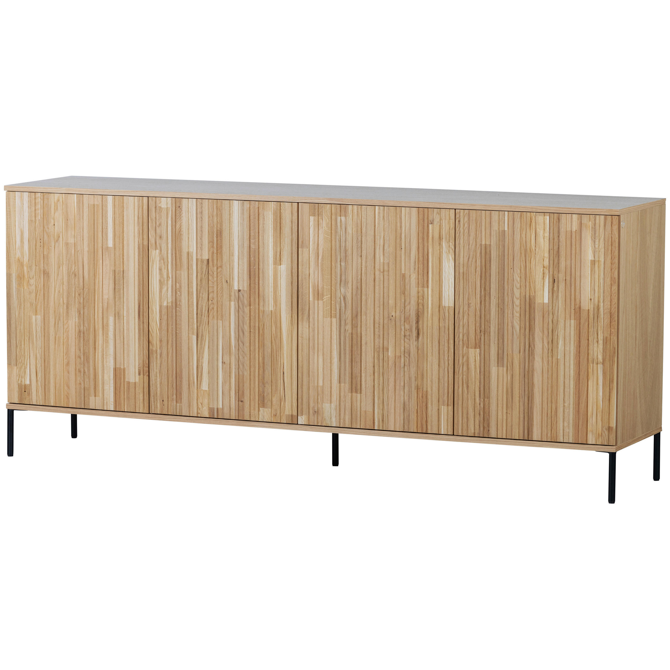SIDEBOARD 200/85/44 cm  - Eichefarben/Schwarz, Design, Holz/Metall (200/85/44cm) - Livetastic