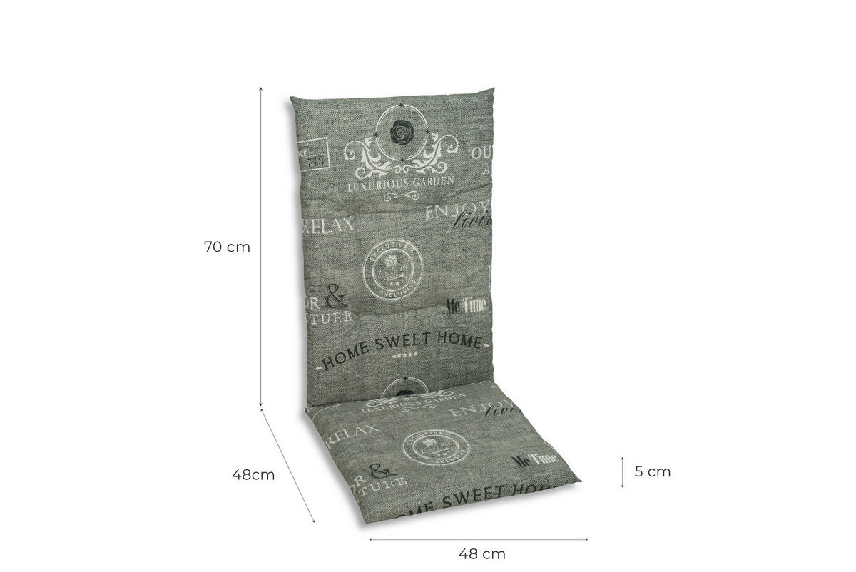 SESSELAUFLAGENSET in Grau, Weiß, Hellgrau Stempel  - Hellgrau/Weiß, KONVENTIONELL, Textil (48/5/118cm)