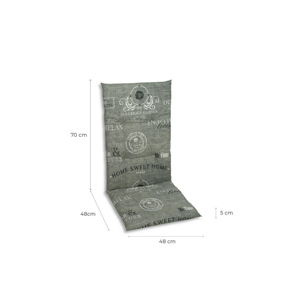 Thumbnail - Xxxl Sesselauflagenset, Grau, Weiß, Hellgrau, Textil, 4-teilig, Stempel, Füllung: Schaumstoff, Vlies, 48x5x118 cm, Oeko-...