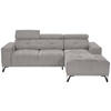 ECKSOFA Grau Chenille  - Schwarz/Grau, KONVENTIONELL, Textil/Metall (264/178cm) - Hom`in