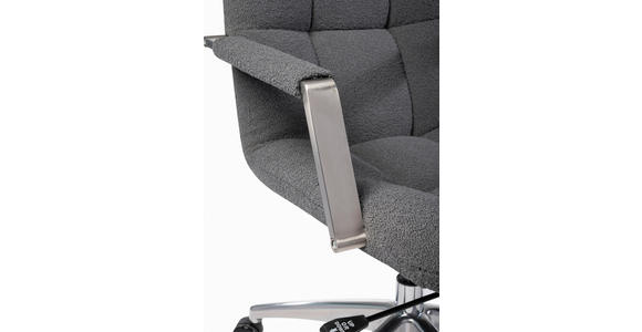 CHEFSESSEL Teddystoff Dunkelgrau - Dunkelgrau, Design, Kunststoff/Textil (66/115-125/73cm) - Novel