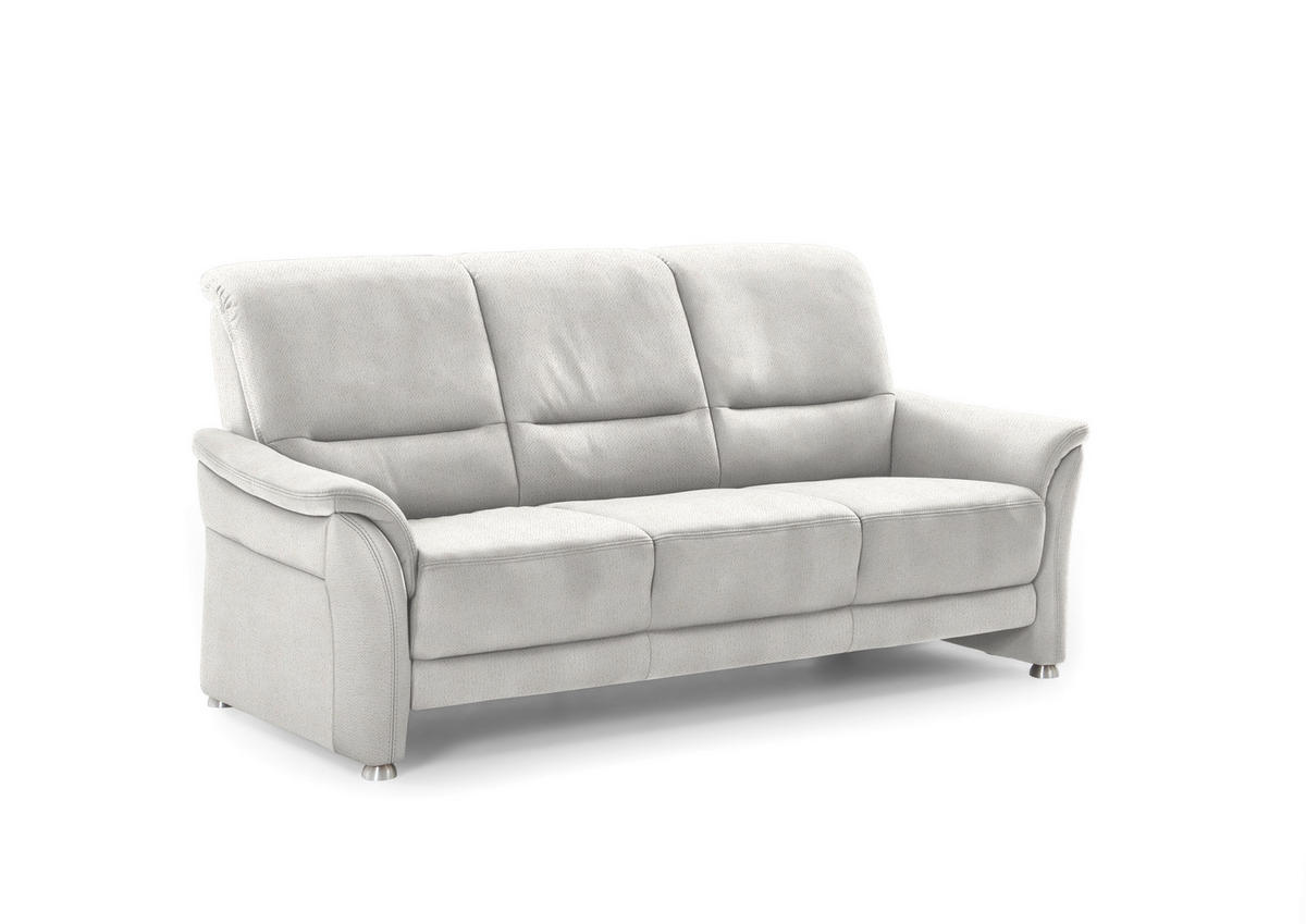 SITZGARNITUR Flachgewebe Alabasterfarben  - Alabasterfarben/Alufarben, Konventionell, Textil/Metall (198/172/96/93cm) - Beldomo Premium
