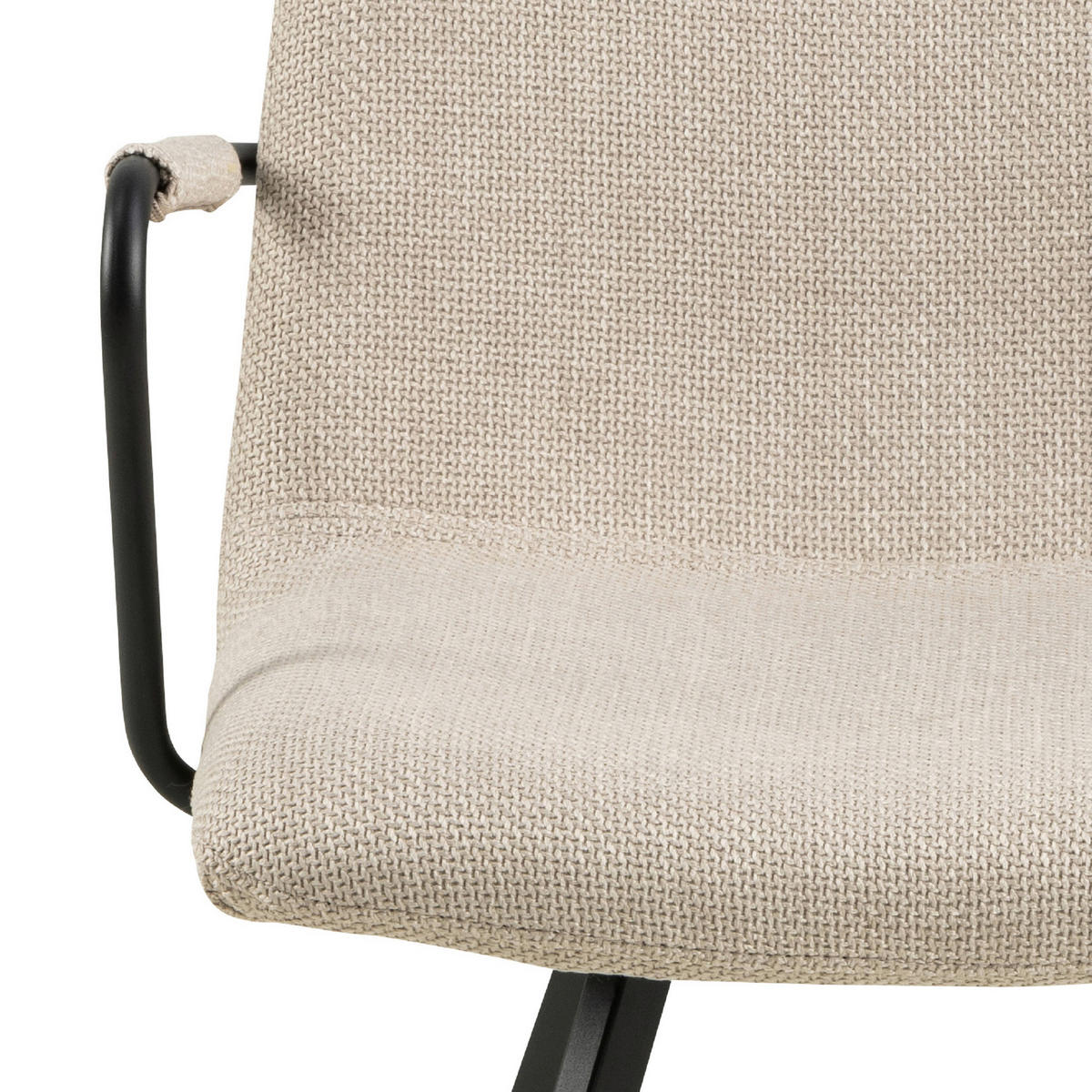 ŽIDLE S PODRUČKAMI, tkaná látka, béžová - černá/béžová, Design, kov/textil (55,5/85/50,5cm) - MID.YOU