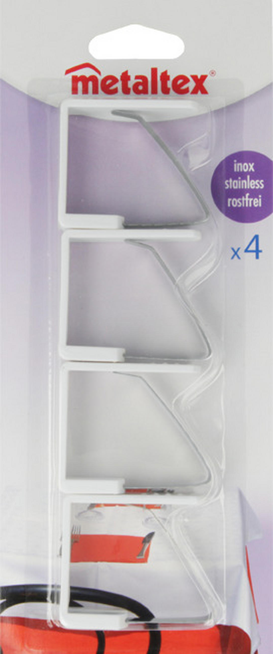 TERÍTŐCSIPESZ   - fehér, Basics, műanyag/fém (4.1/4.1/0.11cm) - Metaltex