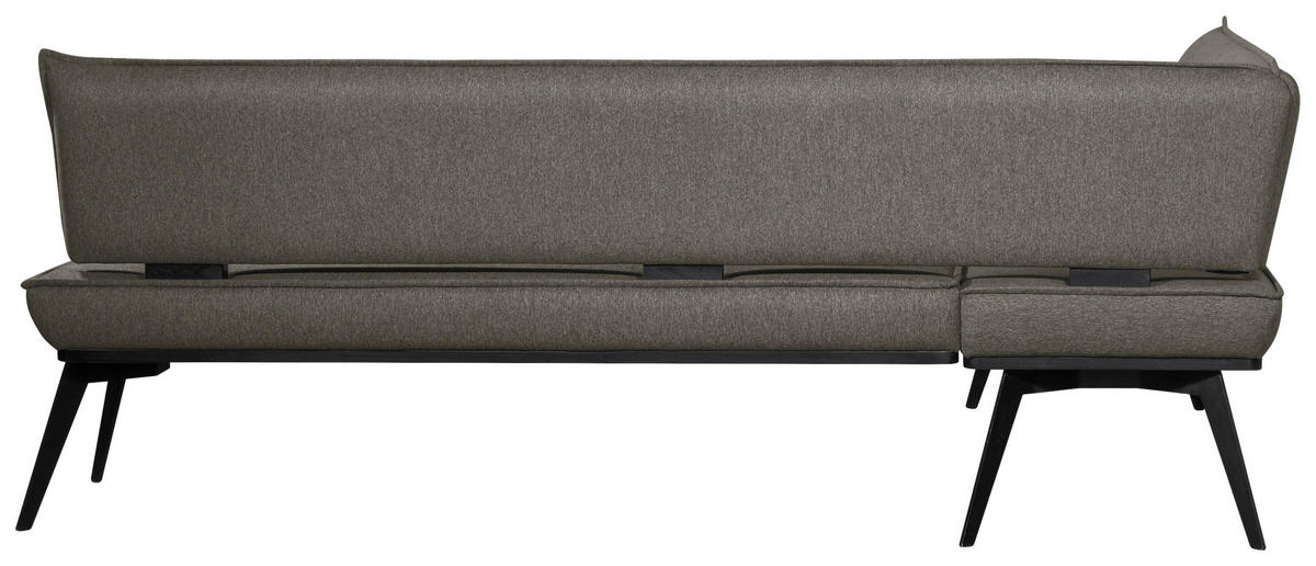 ECKBANK 165/235 cm Webstoff Schwarz, Dunkelgrau Buche massiv   - Dunkelgrau/Schwarz, Basics, Holz/Textil (165/235cm) - Carryhome